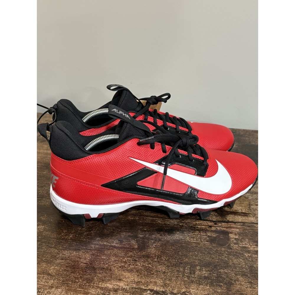 Nike Alpha Menace 4 Shark Men's Red/White Football Cleats NWOB Size 12 Shoe‎